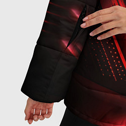 Куртка зимняя женская Красная и черная кибернетика, цвет: 3D-красный — фото 2