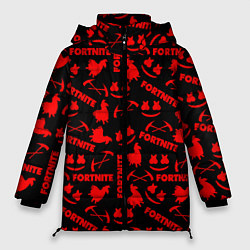 Куртка зимняя женская Fortnite pattern logo marshmello, цвет: 3D-светло-серый