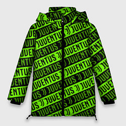 Куртка зимняя женская Juventus green pattern sport, цвет: 3D-черный