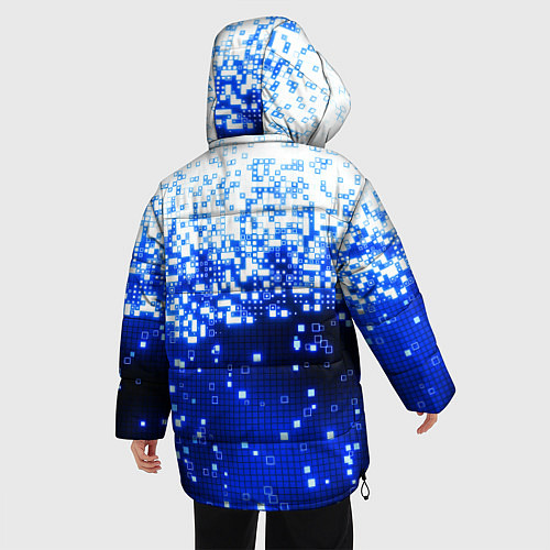 Женская зимняя куртка Поврежденный цифровой скин - осыпающиеся пиксели / 3D-Светло-серый – фото 4