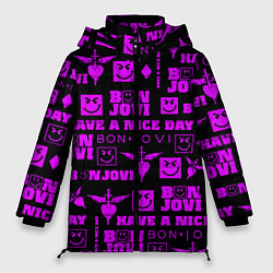 Куртка зимняя женская Bon Jovi neon pink rock, цвет: 3D-светло-серый