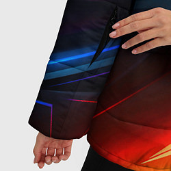 Куртка зимняя женская Geometry stripes neon steel, цвет: 3D-черный — фото 2