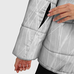 Куртка зимняя женская Светлый серый волнистые линии, цвет: 3D-черный — фото 2