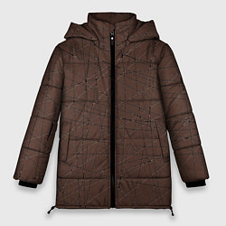 Куртка зимняя женская Абстракция порезы коричневый, цвет: 3D-светло-серый
