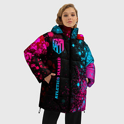 Куртка зимняя женская Atletico Madrid - neon gradient по-вертикали, цвет: 3D-черный — фото 2
