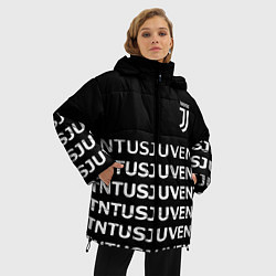 Куртка зимняя женская Juventus pattern fc club steel, цвет: 3D-светло-серый — фото 2
