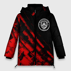 Куртка зимняя женская Manchester City sport grunge, цвет: 3D-красный