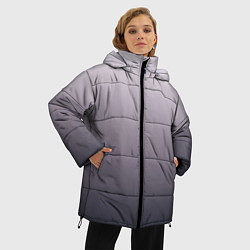 Куртка зимняя женская Бледный серо-пурпурный градиент, цвет: 3D-черный — фото 2