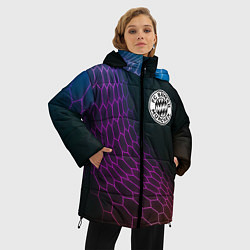 Куртка зимняя женская Bayern футбольная сетка, цвет: 3D-черный — фото 2