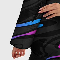 Куртка зимняя женская Неоновые разводы - фиолетовый, цвет: 3D-светло-серый — фото 2