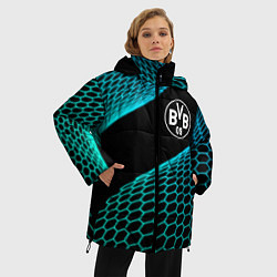 Куртка зимняя женская Borussia football net, цвет: 3D-черный — фото 2