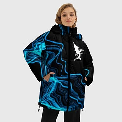 Куртка зимняя женская Black Sabbath sound wave, цвет: 3D-черный — фото 2