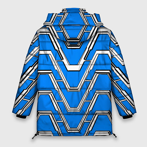 Женская зимняя куртка Техно броня синяя / 3D-Светло-серый – фото 2