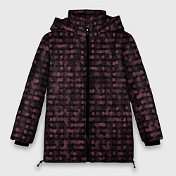 Куртка зимняя женская Мозаика тёмно-красный, цвет: 3D-черный