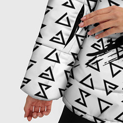 Куртка зимняя женская Знаки ведьмака штриховкой, цвет: 3D-светло-серый — фото 2