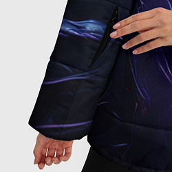 Куртка зимняя женская Синее абстрактное сияние, цвет: 3D-светло-серый — фото 2