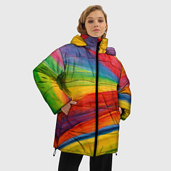 Куртка зимняя женская Рисунок масляной пастелью, цвет: 3D-красный — фото 2