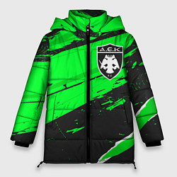 Куртка зимняя женская AEK Athens sport green, цвет: 3D-черный