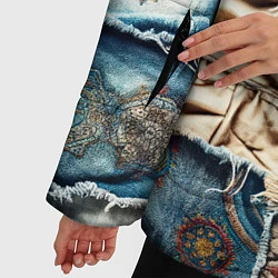 Куртка зимняя женская Пэчворк из Турции, цвет: 3D-светло-серый — фото 2