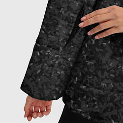 Куртка зимняя женская Текстура мокрый асфальт тёмный серый, цвет: 3D-светло-серый — фото 2