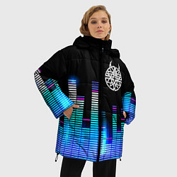 Куртка зимняя женская Disturbed эквалайзер, цвет: 3D-черный — фото 2