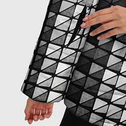Куртка зимняя женская Чёрно-белые квадраты, цвет: 3D-черный — фото 2