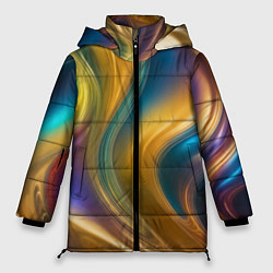Куртка зимняя женская Жидкий разноцветный металл, цвет: 3D-светло-серый