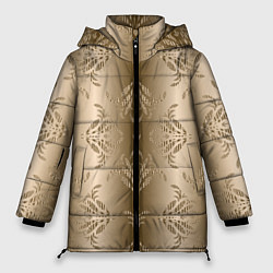 Куртка зимняя женская Коричневый градиент с узором, цвет: 3D-светло-серый