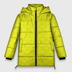 Куртка зимняя женская Паттерн овалов на желтом, цвет: 3D-черный