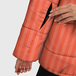 Куртка зимняя женская Полосатый розово-оранжевый, цвет: 3D-красный — фото 2