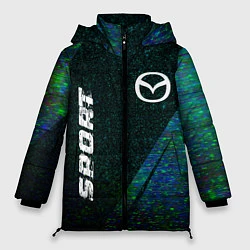 Куртка зимняя женская Mazda sport glitch blue, цвет: 3D-черный