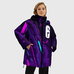 Куртка зимняя женская Rainbow Six neon gaming, цвет: 3D-черный — фото 2