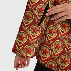 Куртка зимняя женская Звезды в стиле СССР, цвет: 3D-черный — фото 2