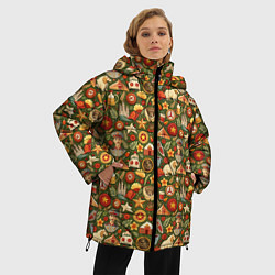Куртка зимняя женская Солдат и символика СССР, цвет: 3D-красный — фото 2