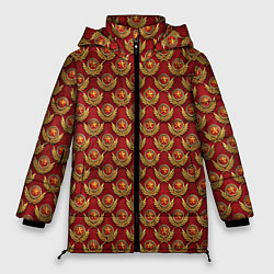 Куртка зимняя женская Красные звезды СССР, цвет: 3D-красный