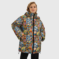 Куртка зимняя женская Аниме паттерн, цвет: 3D-светло-серый — фото 2