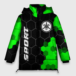 Куртка зимняя женская Yamaha green sport hexagon, цвет: 3D-черный