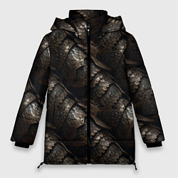 Куртка зимняя женская Классическая старая броня текстура, цвет: 3D-красный