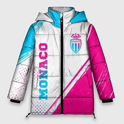 Куртка зимняя женская Monaco neon gradient style вертикально, цвет: 3D-черный