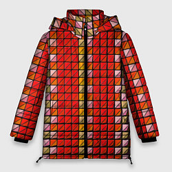 Куртка зимняя женская Красные плитки, цвет: 3D-красный