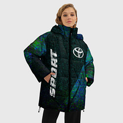 Куртка зимняя женская Toyota sport glitch blue, цвет: 3D-черный — фото 2