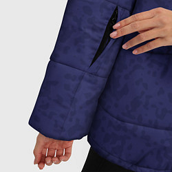 Куртка зимняя женская Пятнистый однотонный сине-фиолетовый, цвет: 3D-черный — фото 2