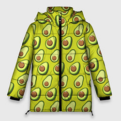 Куртка зимняя женская Паттерн с половинкой авокадо, цвет: 3D-красный
