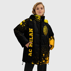 Куртка зимняя женская AC Milan - gold gradient вертикально, цвет: 3D-черный — фото 2