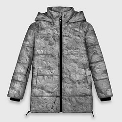 Куртка зимняя женская Серая кирпичная стена, цвет: 3D-светло-серый