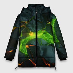 Женская зимняя куртка Неоновая яркая геометрическая абстракция со светом