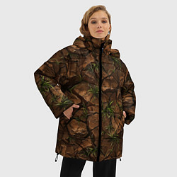 Куртка зимняя женская Текстура элементаля земли, цвет: 3D-черный — фото 2