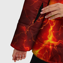 Куртка зимняя женская Текстура огня, цвет: 3D-светло-серый — фото 2