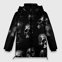 Куртка зимняя женская Черепа с подтеками, цвет: 3D-черный