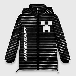 Куртка зимняя женская Minecraft metal game lines, цвет: 3D-черный